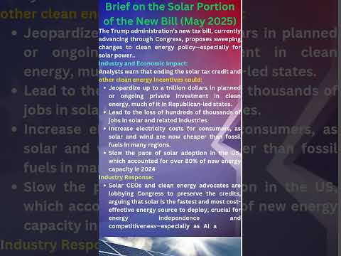&quot;Solar Stocks Crash Premarket! Trump Bill Threatens Clean Energy Incentives&quot;