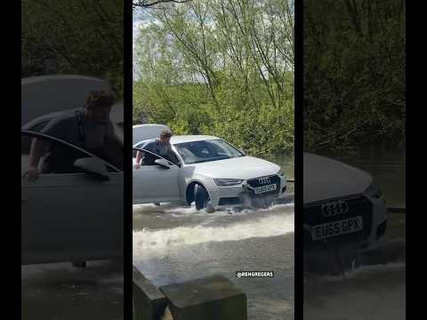 Gonna Need A Stronger Rope…😭😂 #TowFail #AudiFailed #Flooded #Recovery #Oops #Tow #Snap #Waves #FYP