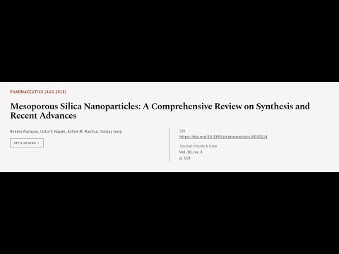 Mesoporous Silica Nanoparticles: A Comprehensive Review on Synthesis and Recent Advan... | RTCL.TV