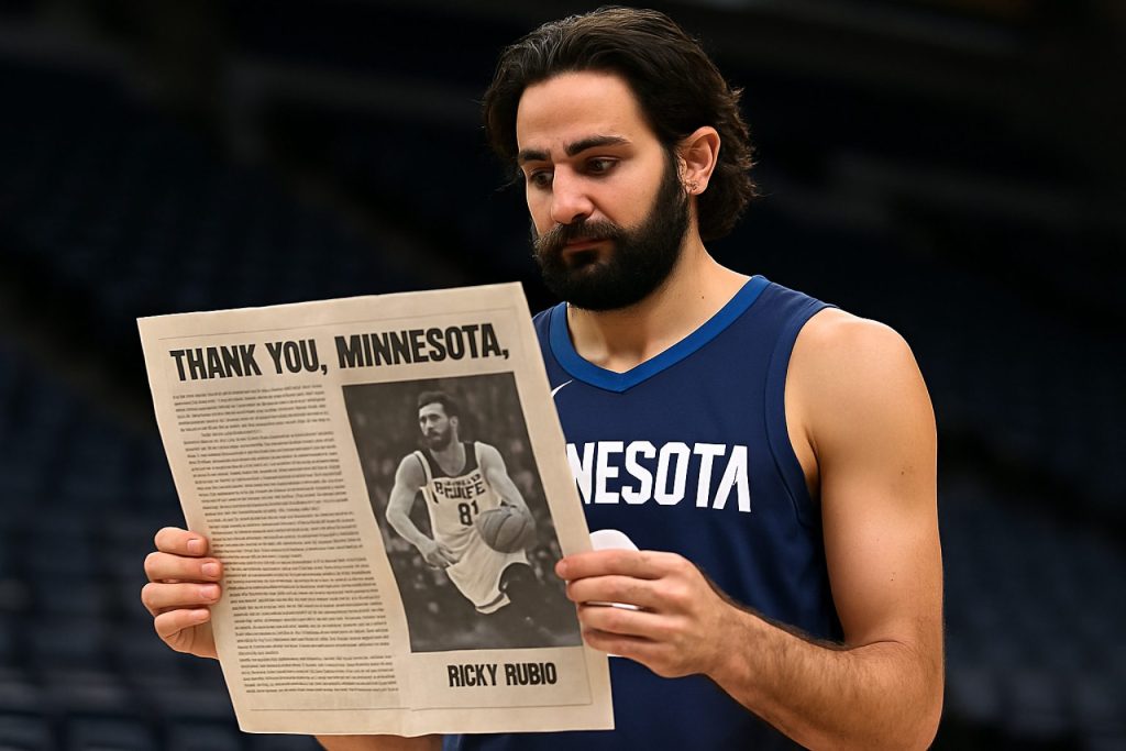 Ricky Rubio’s Emotional Farewell: Timberwolves Hero Stuns Minnesota with Heartfelt Newspaper Tribute Ricky Rubio’s Emotional Farewell: Timberwolves Hero Stuns Minnesota with Heartfelt Newspaper Tribute