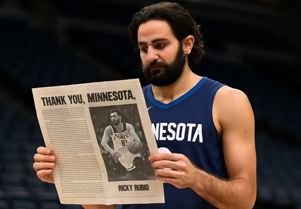 Ricky Rubio’s Emotional Farewell: Timberwolves Hero Stuns Minnesota with Heartfelt Newspaper Tribute