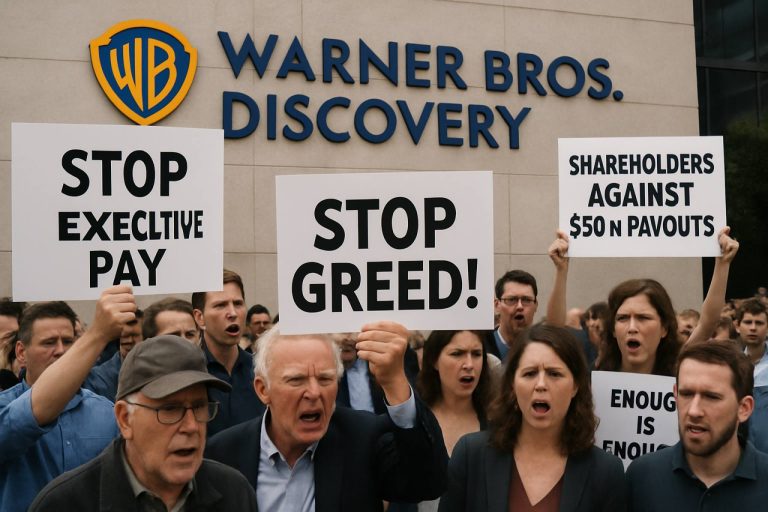 Warner Bros. Discovery Faces Shareholder Revolt as Execs’ $50M+ Pay Packages Spark Outrage